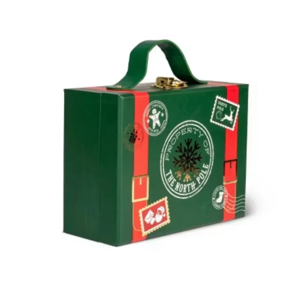 NEW!! Bullseye Playground Festive North Pole Design Suitcase Decor Box (NWT)